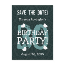 Save the Date 30th Birthday Party V30B TEAL GREEN
