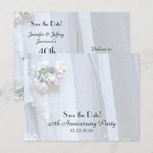Save the Date 40th Anniversary Announcement Postcard