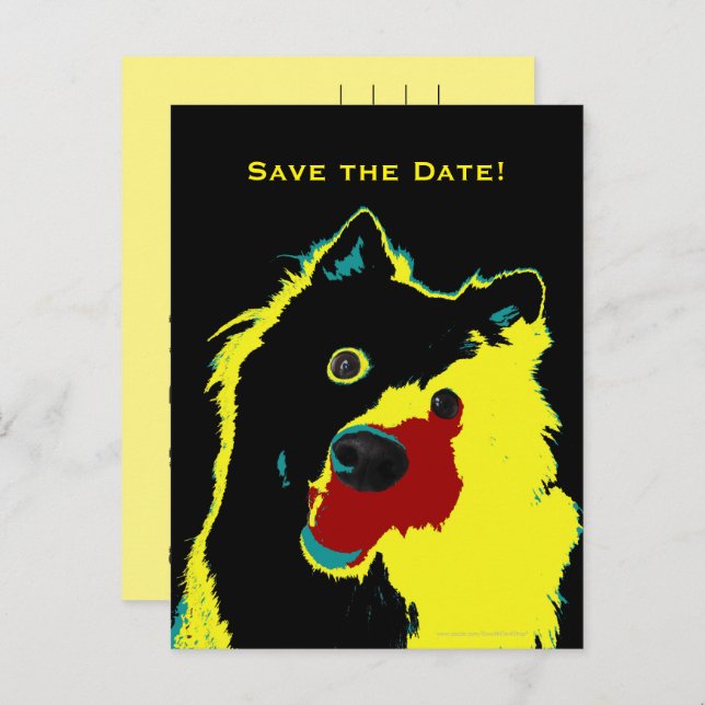 Save the Date 40th Birthday Happy Dog Announcement (Front/Back)