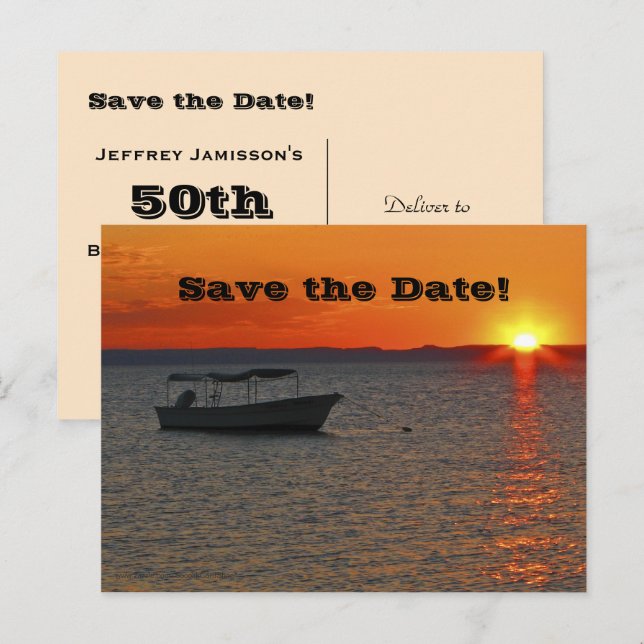 Save the Date 50th Birthday Celebration Postcard (Front/Back)