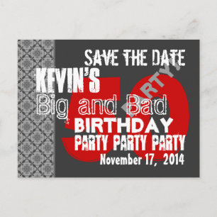 Save the Date 50th Birthday Party Ver 0025 Announcement Postcard