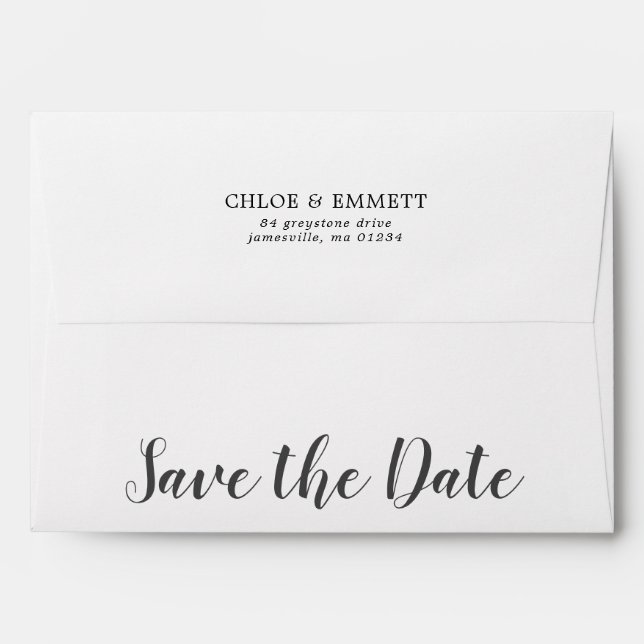 Save the Date  5x7 Return Address Envelope (Back (Top Flap))