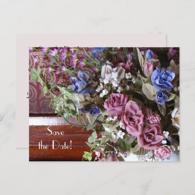 Save the Date 60th Birthday Party Floral Announcement Postcard (Front/Back)