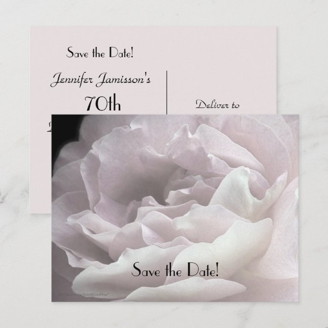 Save the Date 70th Birthday Party Floral Announcement Postcard (Front/Back)