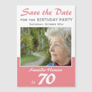 Save the Date 70th Birthday Party Photo Magnet