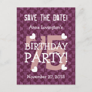 Save the Date 75th Birthday Party V75B WINE Announcement Postcard