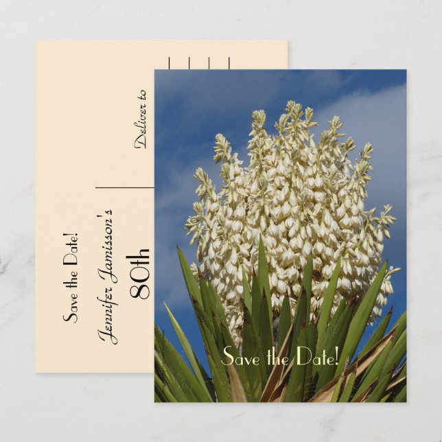 Save the Date 80th Birthday Celebration Postcard (Front/Back)