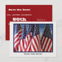 Save the Date 80th Birthday Party Postcard, Flags