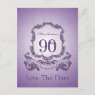 Save the Date 90th Birthday Personalised Postcard