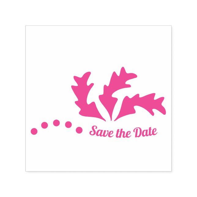 Save the Date Abstract Leaves Self-inking Stamp (Design)