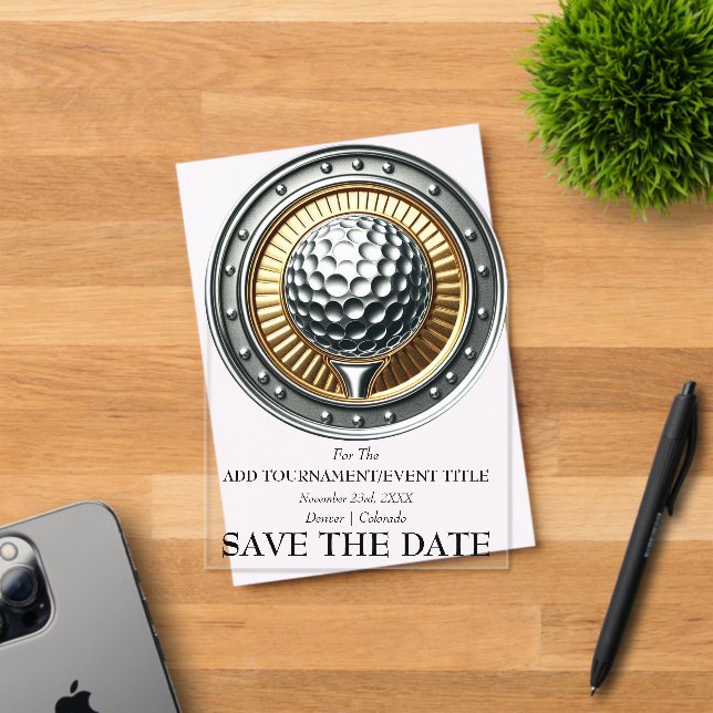 Save The Date Acrylic Golf Invitation (Insitu (Invitation Card))