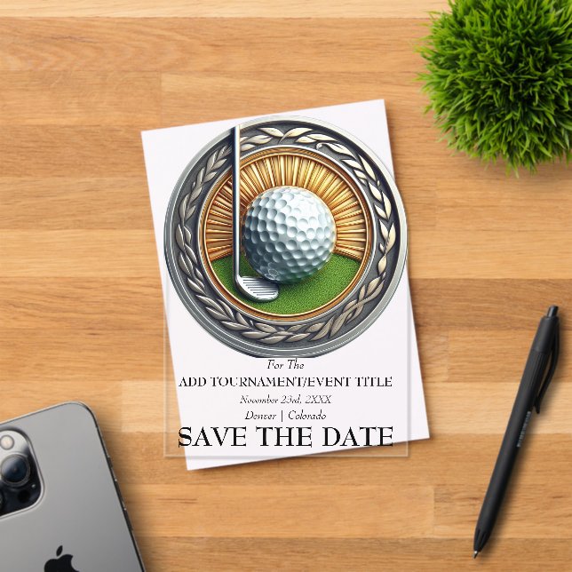 Save The Date Acrylic Golf Invitation (Insitu (Invitation Card))