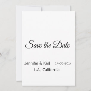 Save the date add couple name place date photo tex invitation