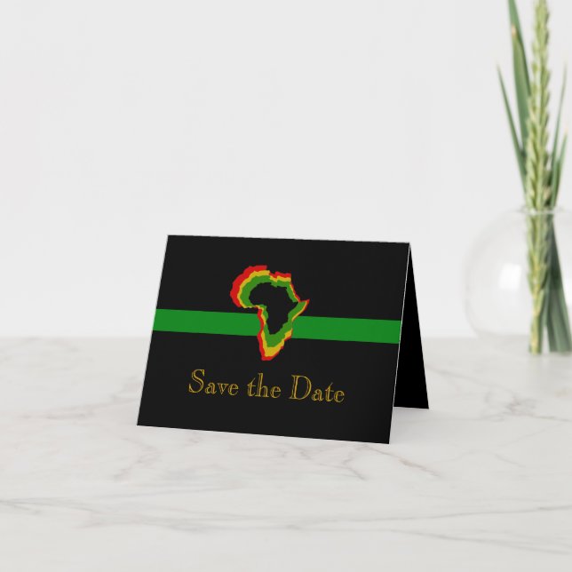 "Save the Date" Africa w/ Pan African Colours [1] Invitation (Front)