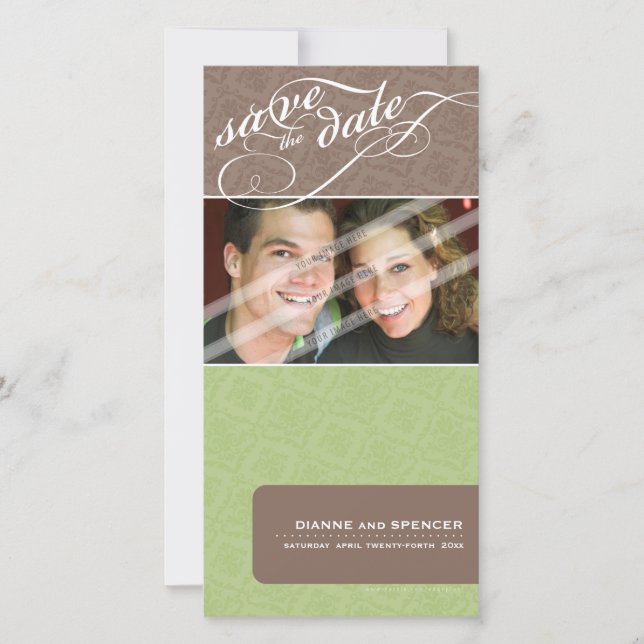 SAVE THE DATE ANNOUNCEMENT :: fancy text 12 (Front)