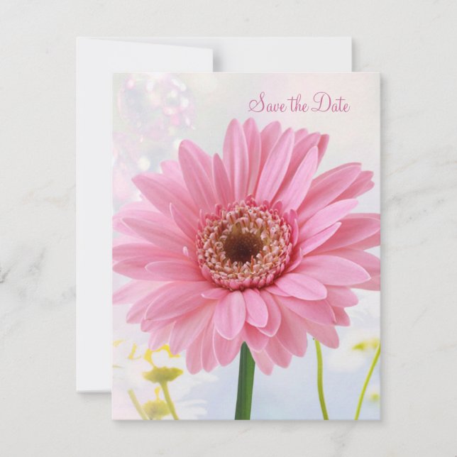 Save the date announcement - Pink gerbera (Front)