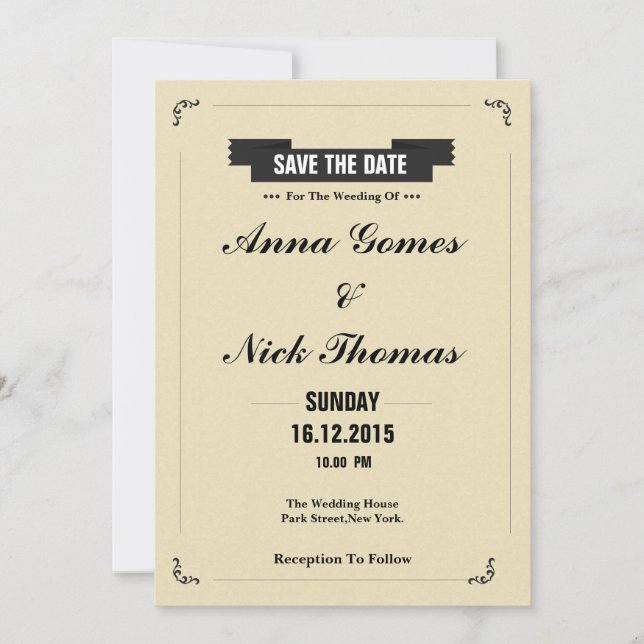 SAVE THE DATE ANNOUNCEMENT POSTCARD (Front)