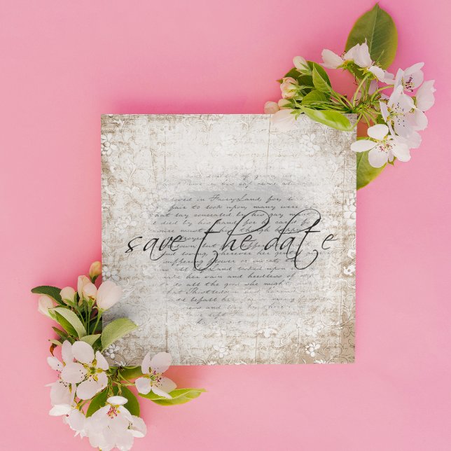 Save the Date Announcements in Vintage Floral (Creator Uploaded)