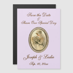 Save the Date Antique Bride Lavender Magnetic Invitation