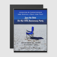 Save the Date Any Anniversary Party Blue Chair