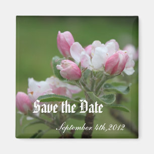 save the date, apple flowers magnet