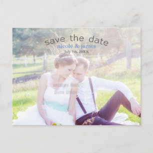 SAVE THE DATE Arch Typography Photo Postcard