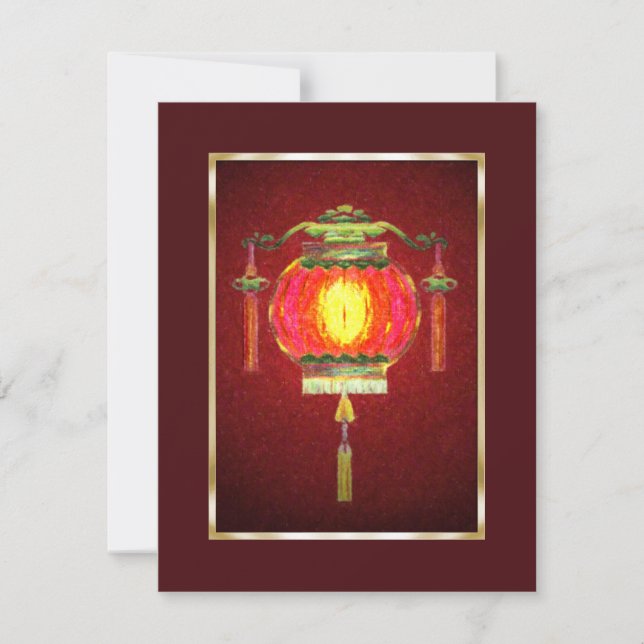 Save the Date Asian Lantern (Front)