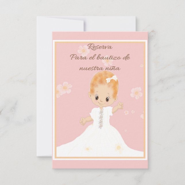 Save the Date Baby Girl Spanish (Front)
