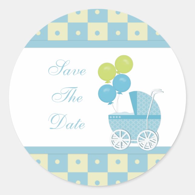 Save The Date Baby Shower Stickers (Front)