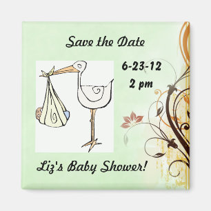Save the Date Baby Shower Stork Magnet