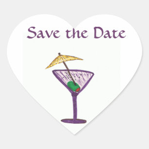 Save the Date/Bachelorette Party Heart Sticker