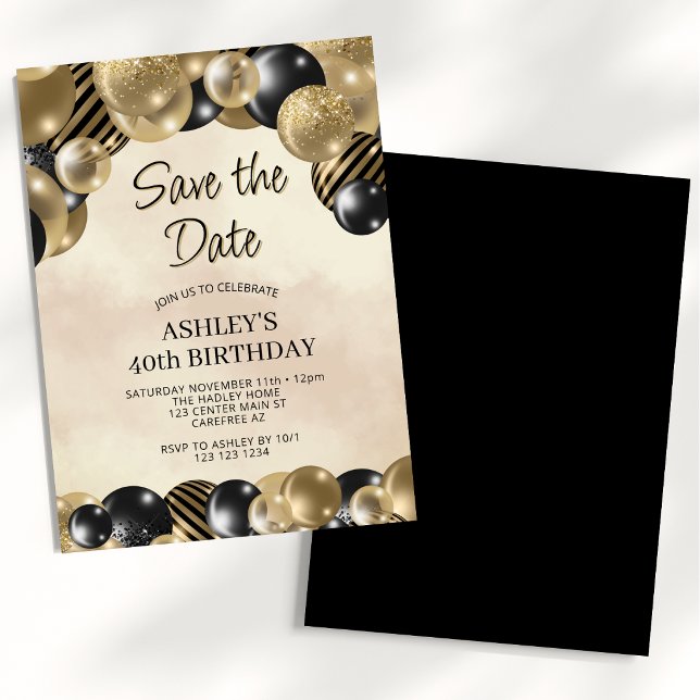 Save the Date Balloons 40th Birthday Invitation (Creator Uploaded)