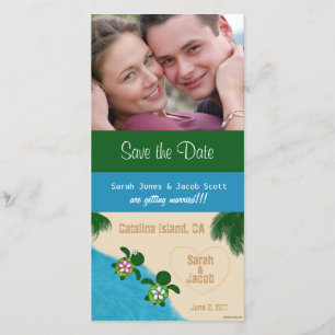 Save the Date Beach Honu (Turtle) Photo Card