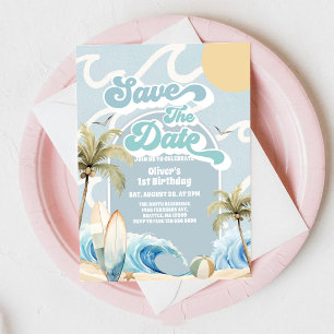 Save The Date Beach Party Summer Birthday  Invitation