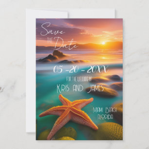 Save the Date Beach Starfish Invitation