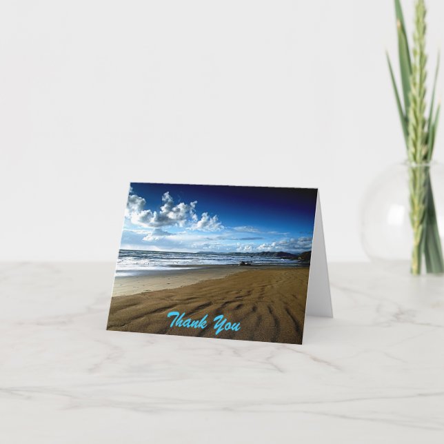 Save The Date Beach Thank You Note Card (Front)