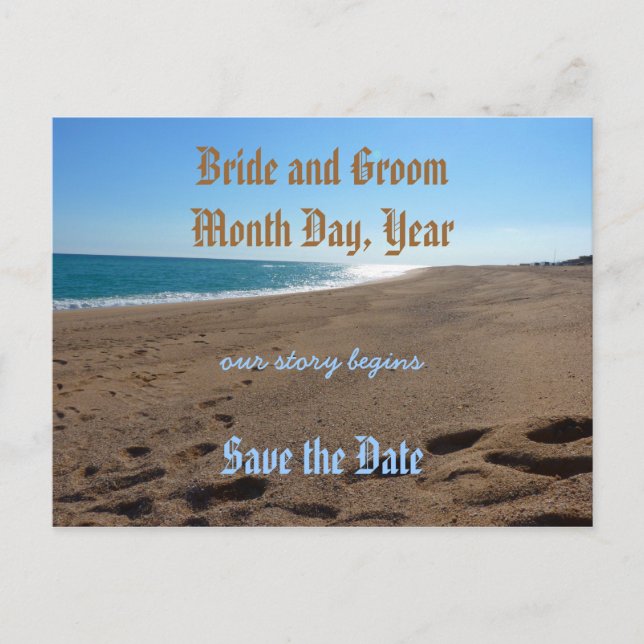 Save the Date Beach Theme Postcard (Front)
