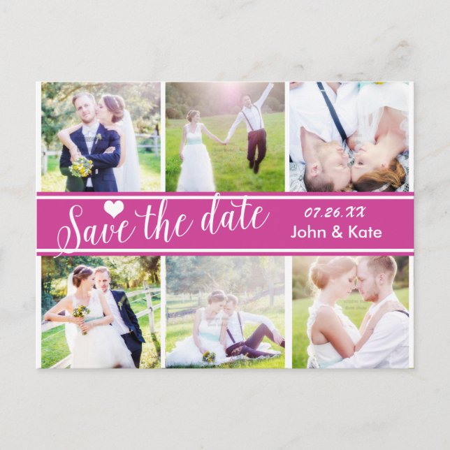 SAVE THE DATE Berry Wedding 6 PHOTO Postcard (Front)