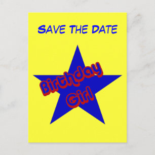 Save The Date Birthday Girl Funny Postcard