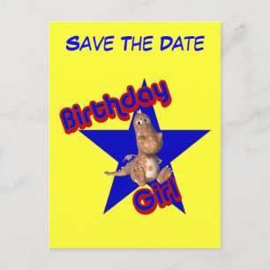 Save The Date Birthday Girl Funny Postcard