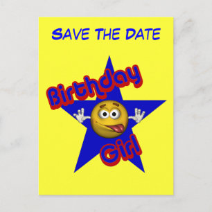Save The Date Birthday Girl Funny Postcard