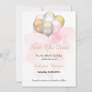 Save the Date Birthday Invitation