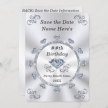Save the Date Birthday Invitations, ANY YEAR