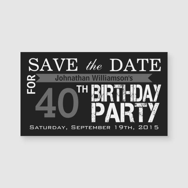 Save the Date Birthday Magnetic Card Reminders (Front)