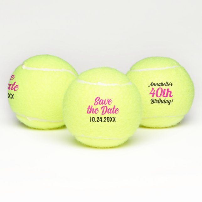 Save the Date - Birthday Tennis Balls (Multi)