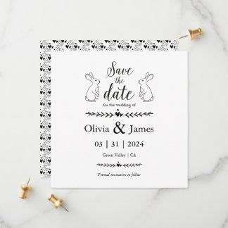 Save the Date Black and White Easter Wedding