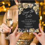 Save the Date Black Gold 50th Birthday Invitation<br><div class="desc">Create your own birthday invitation! Personalise this design with your own text. You can further customise this design by selecting the "customise further" link if desired.</div>