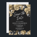 Save the Date Black Gold 70th Birthday Invitation<br><div class="desc">Create your own Save the Date Black Gold 70th Birthday Invitation! Personalise this design with your own text. You can further customise this design by selecting the "Edit Details" button if desired.</div>