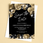 Save the Date Black Gold 70th Birthday Invitation<br><div class="desc">Create your own Save the Date Black Gold 70th Birthday Invitation! Personalise this design with your own text. You can further customise this design by selecting the "Edit Details" button if desired.</div>