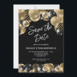 Save the Date Black Gold 70th Birthday Invitation<br><div class="desc">Create your own Save the Date Black Gold 70th Birthday Invitation! Personalise this design with your own text. You can further customise this design by selecting the "Edit Details" button if desired.</div>